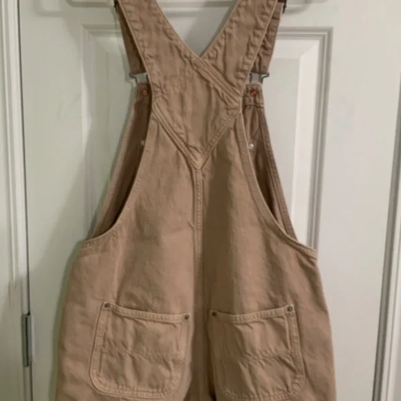 Tan Women's Overalls Shorts - Picture 4 of 5